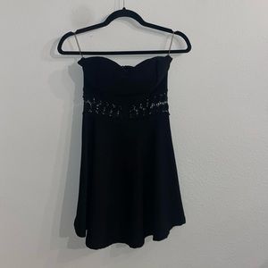 Black lulus strapless party dress. Size small. Waist cut out.